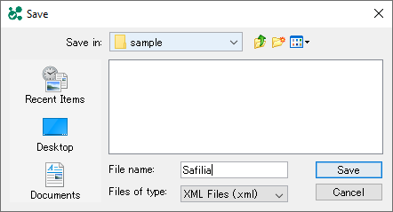input_export_file_name_on_safilia