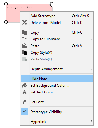 Note / note context menu