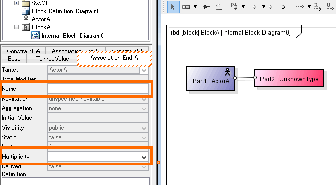 Astah SysML Connector Properties