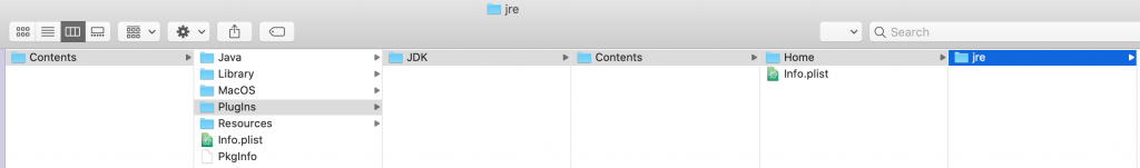 Show jre folder in Finder