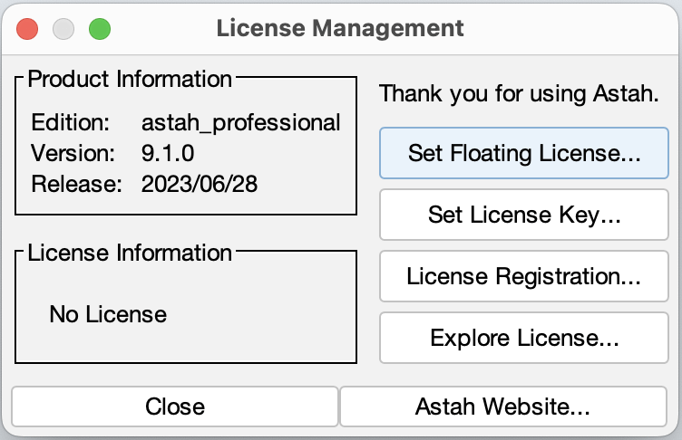 Astah Floating License Setup