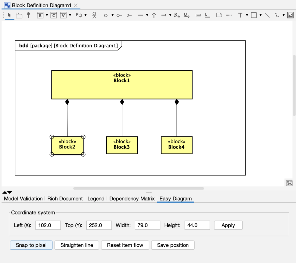 Astah Easy Diagram Plugin for SysML modeling