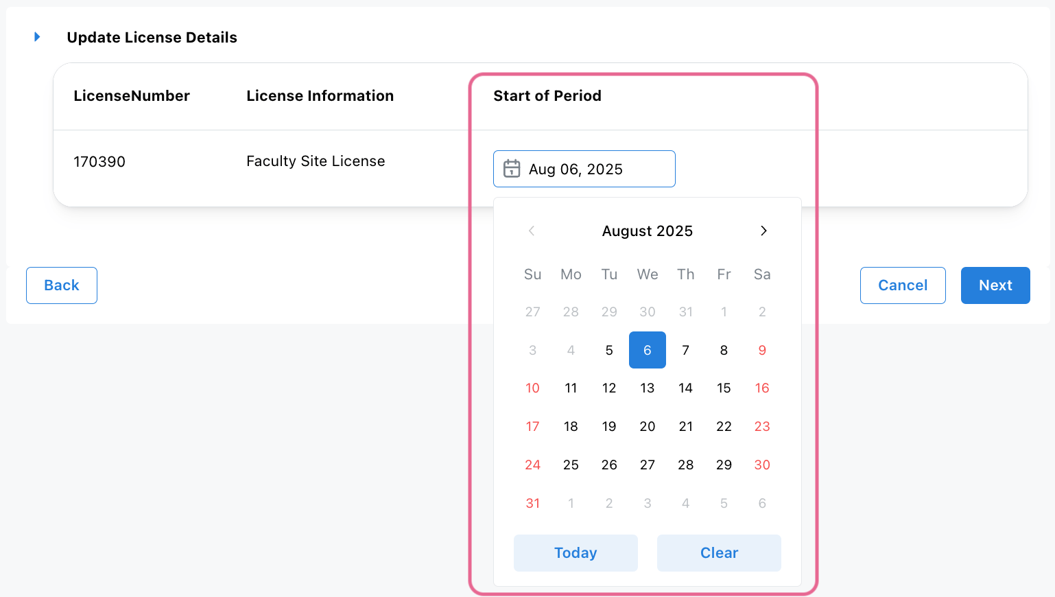 Specifying Start Date of Astah Faculty Site License