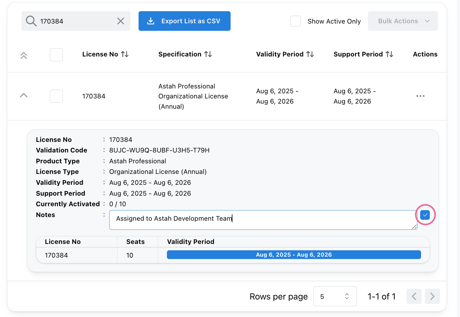 Adding Internal Notes to Astah Professional Organizational License