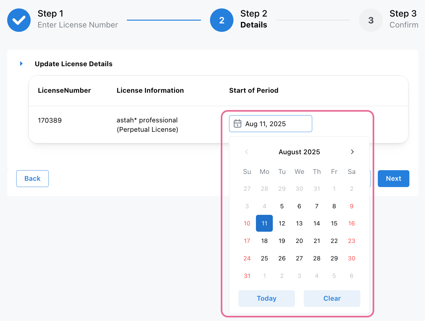 Specifying Start Date of Astah License