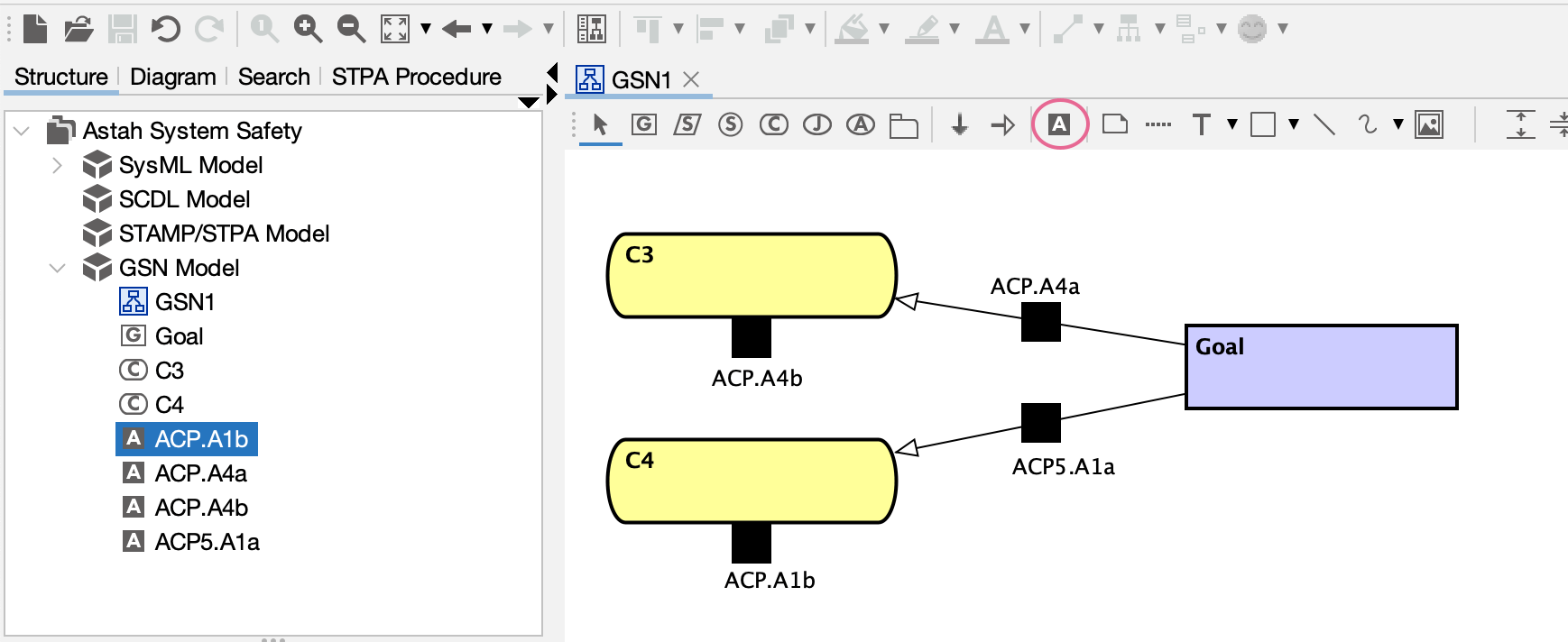 ACP notation available in the beta version of Astah System Safety