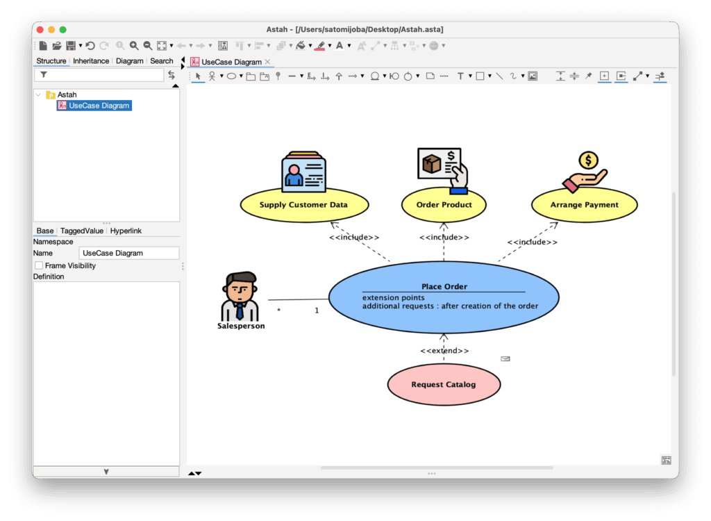 Astah UseCase Diagram Sample with illustrations