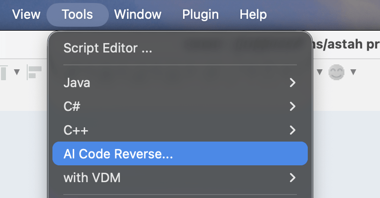 AI Code Reverse Menu