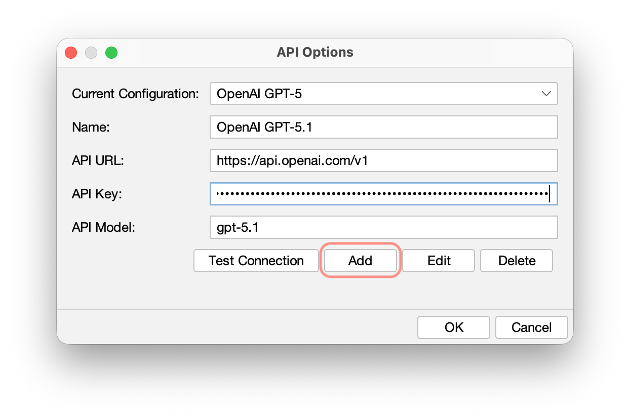 API Options for Code Reverse