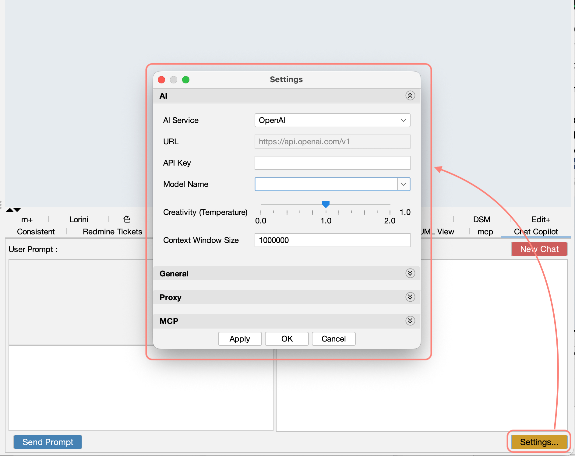 Chat Copilot Settings