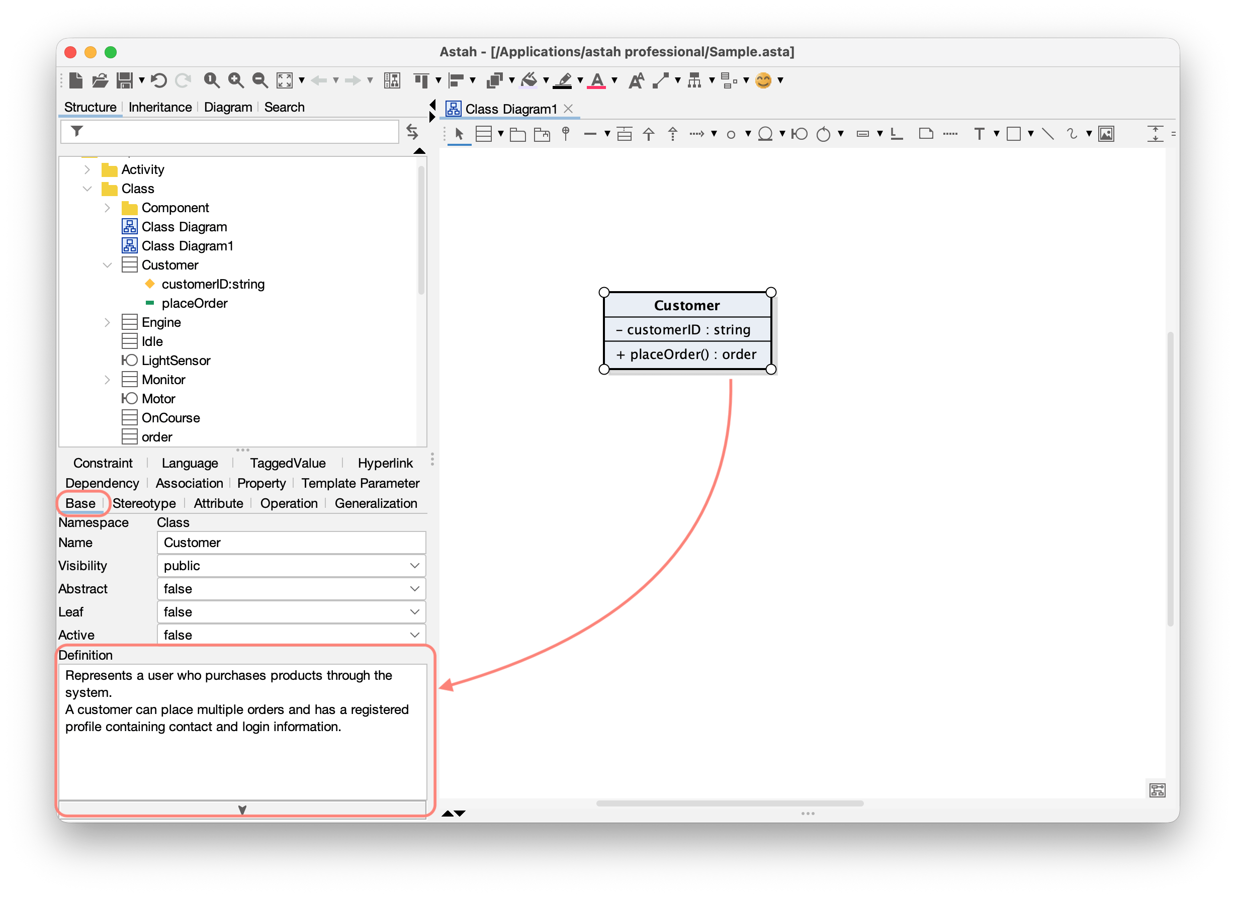 Class Definition Sample