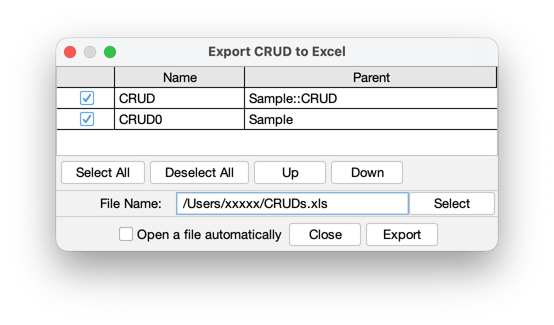 Export CRUD to Excel