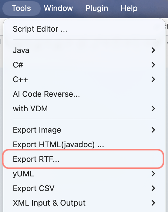 Export RTF
