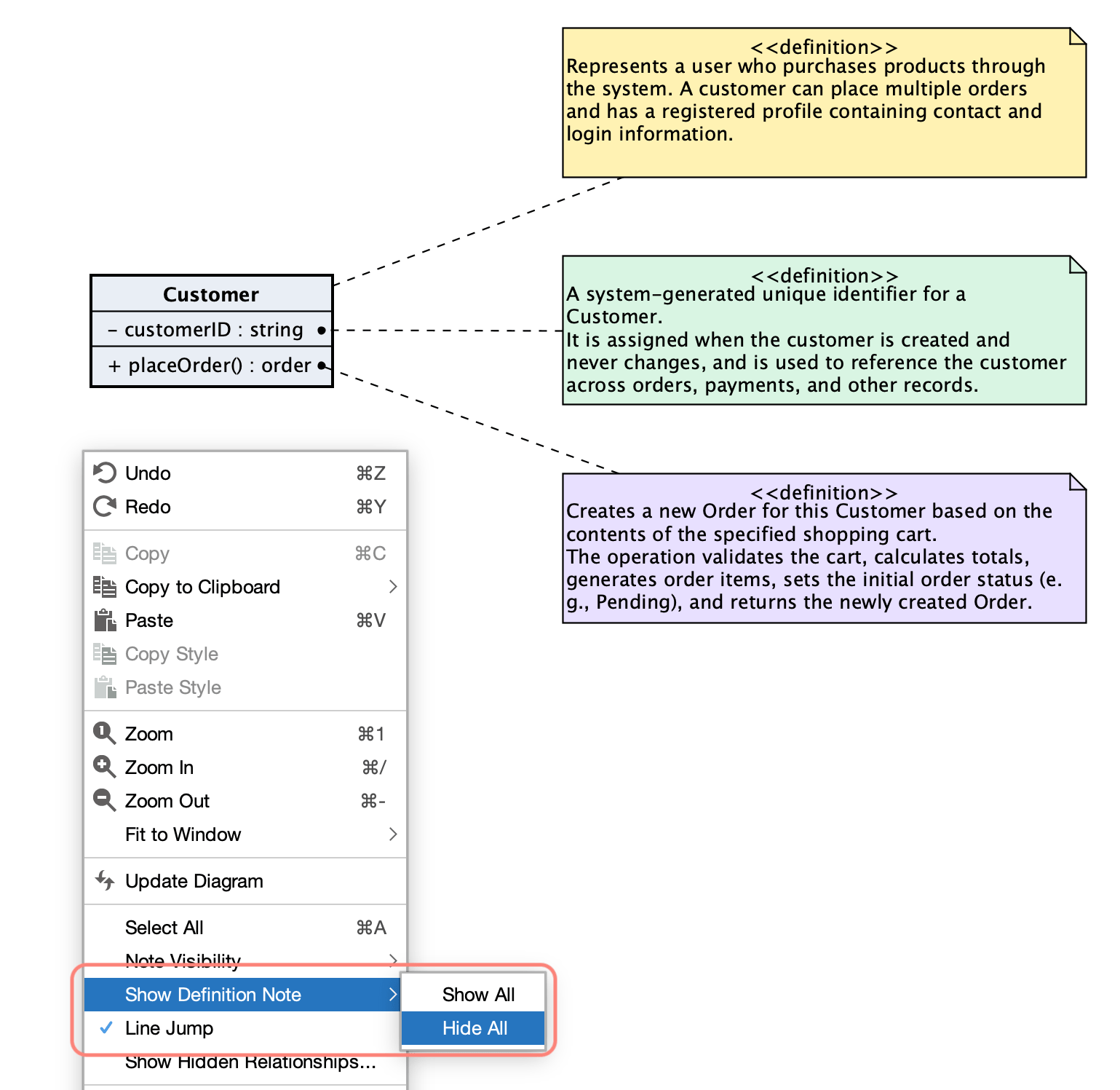 Hide Definition Notes from Diagram