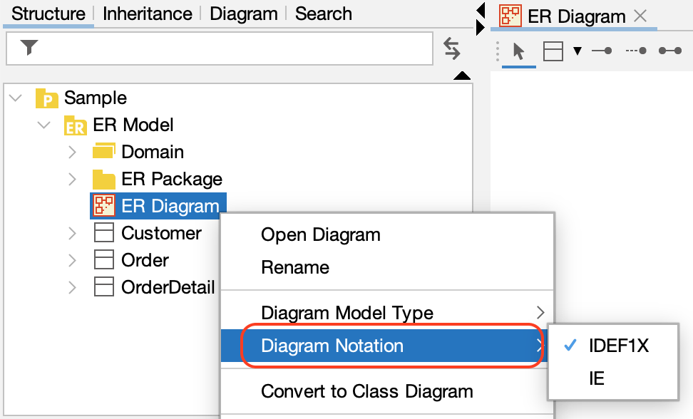 Switching Diagram Notation for your ER Diagram