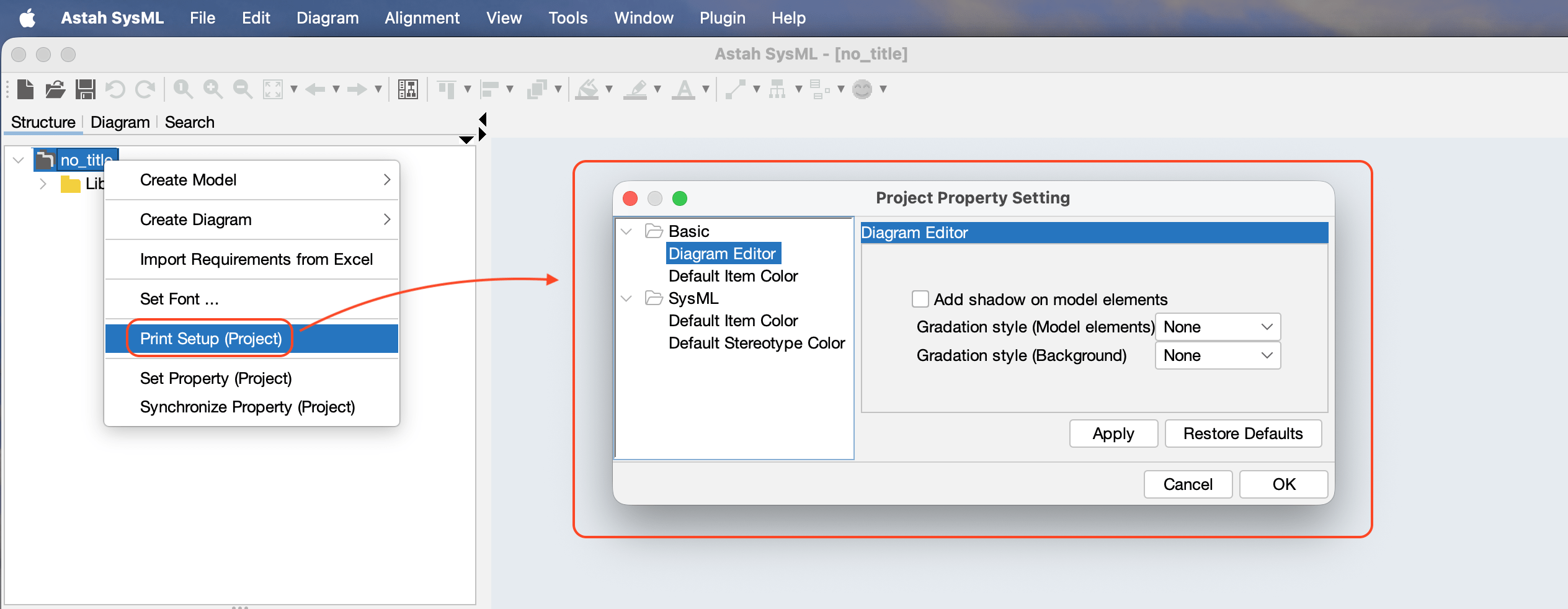 SysML Property Setting