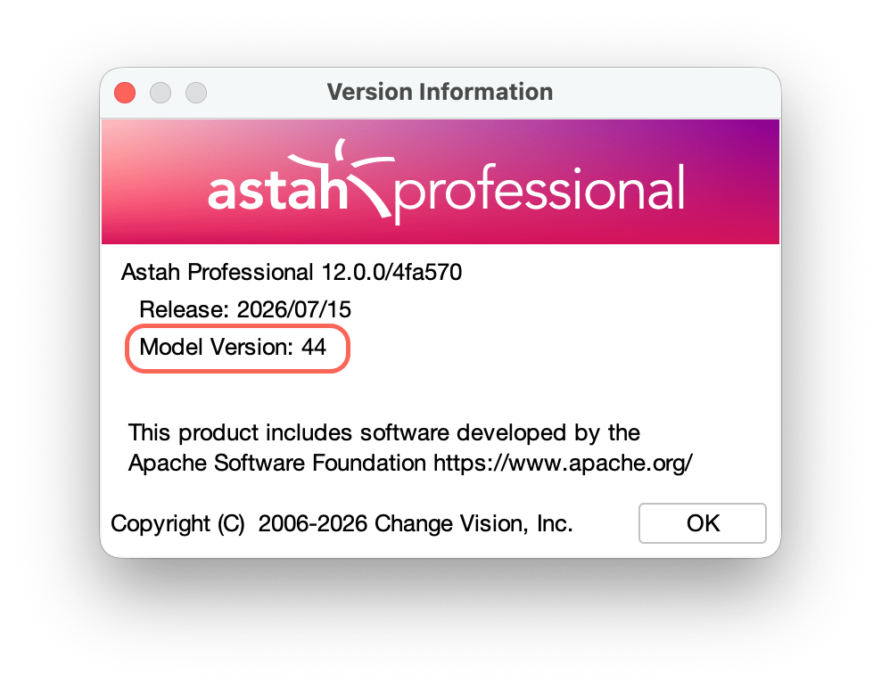 Astah Model Version