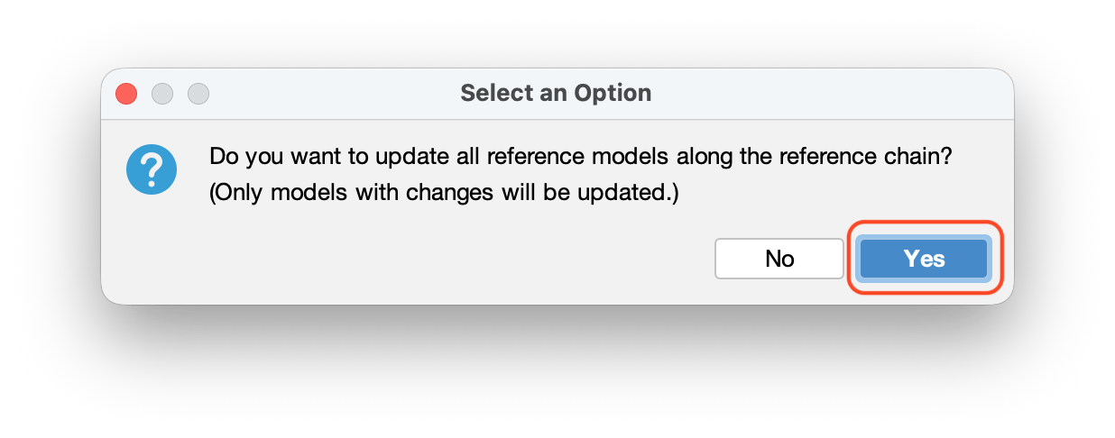 Confirmation on updating all reference models