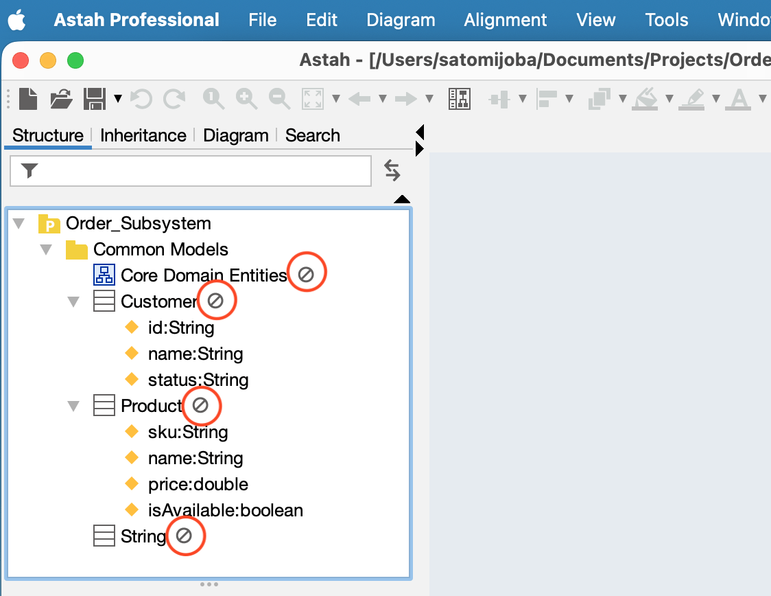Reference Models Added in the Tree