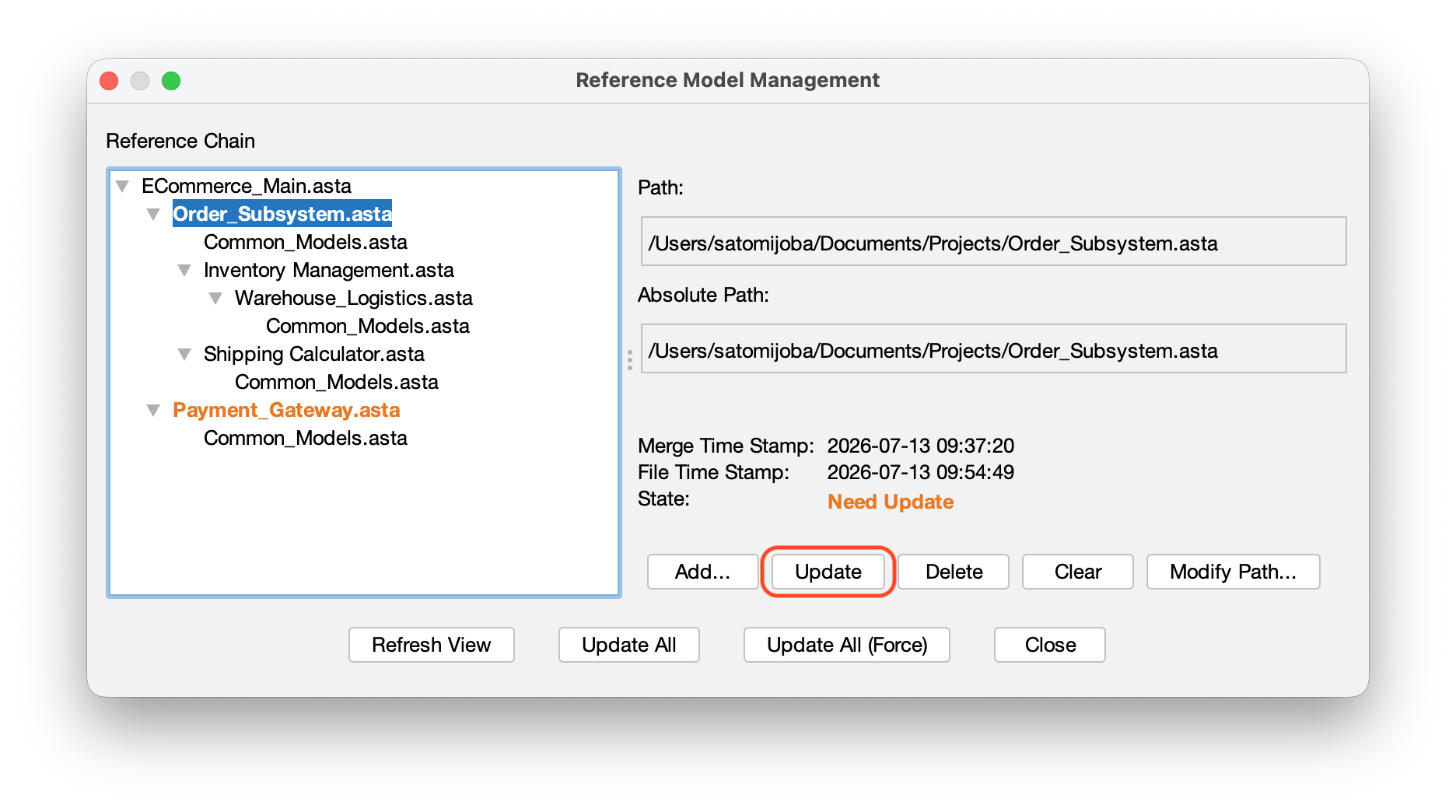 Update Reference Models