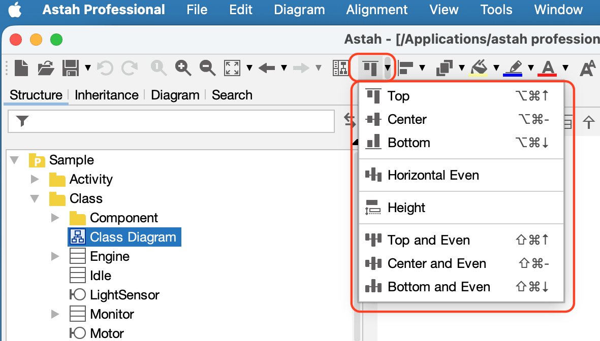 Align Horizontal in Toolbar