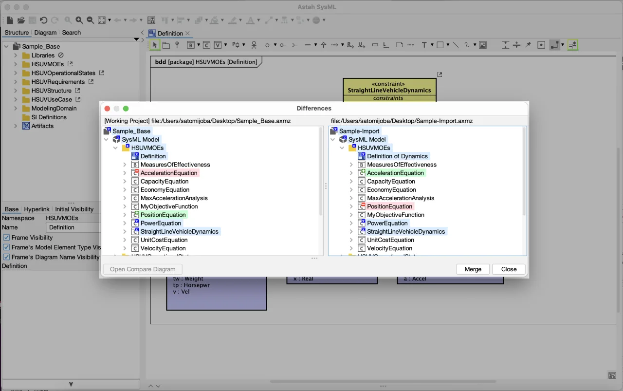 Astah SysML Compare Project Step2