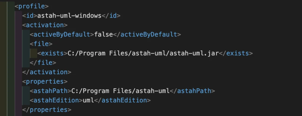 Astah UML XMI Setting