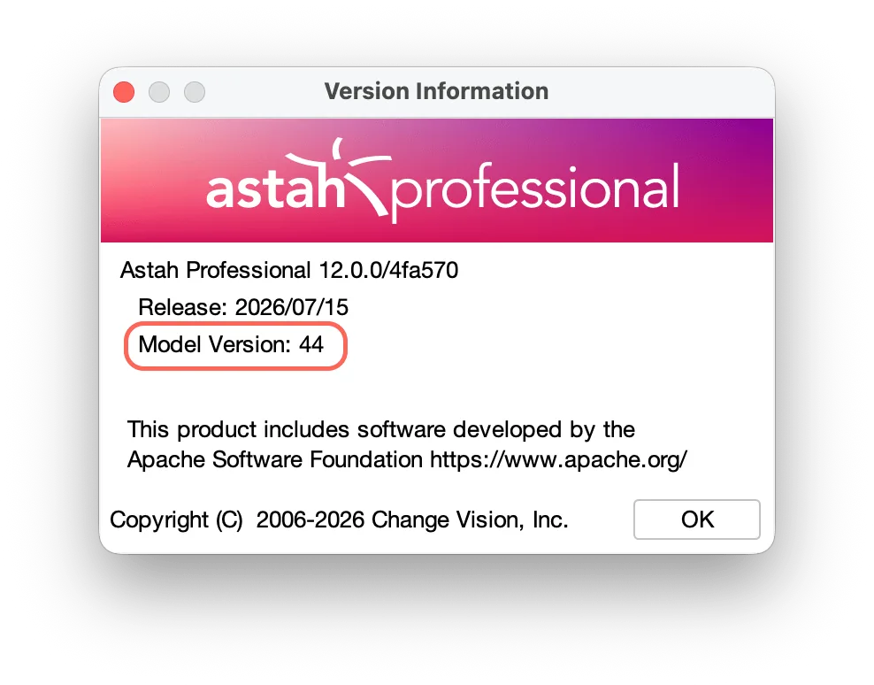 Astah Model Version