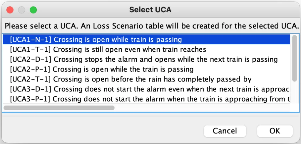 Unsafe Control Actions