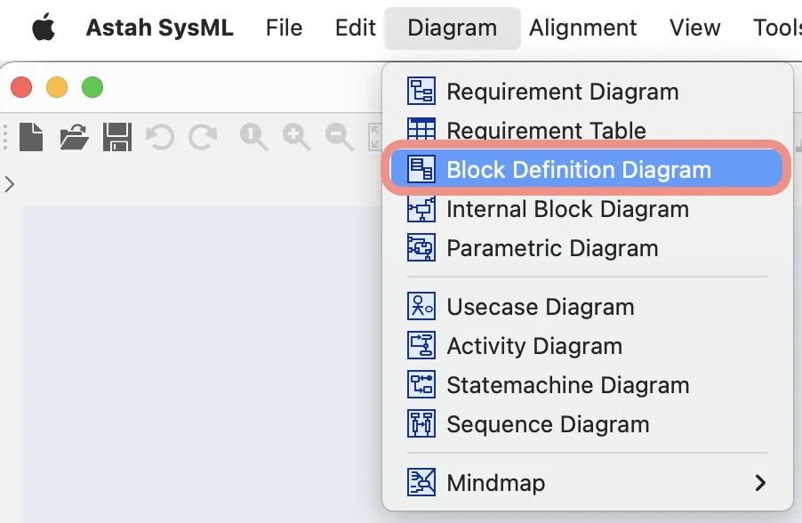 Create SysML Block Definition Diagram