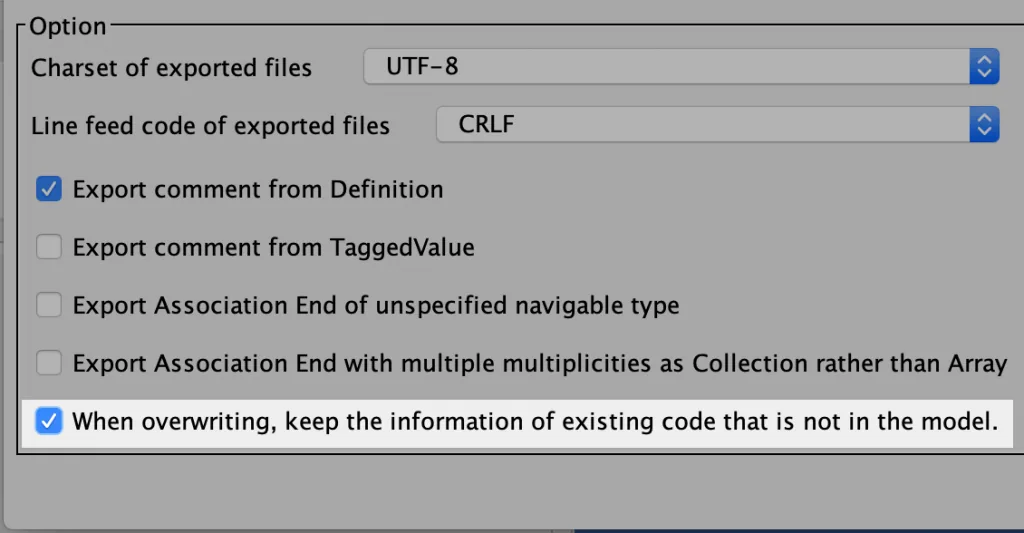 C# Export Option