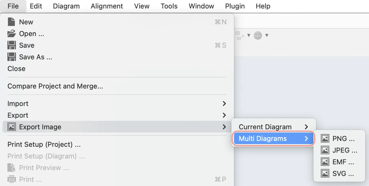 Export Diagram to image files