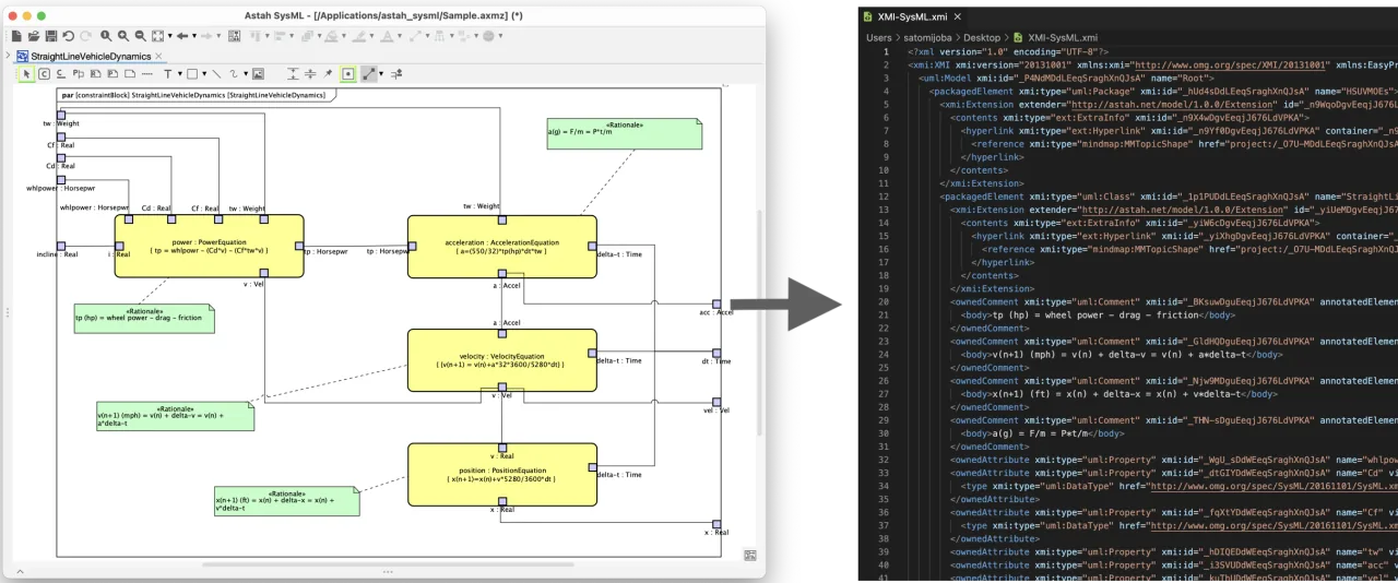 Export Astah SysML Models to XMI