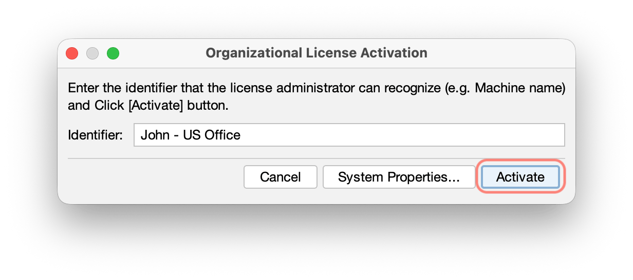 Organizational License Activation