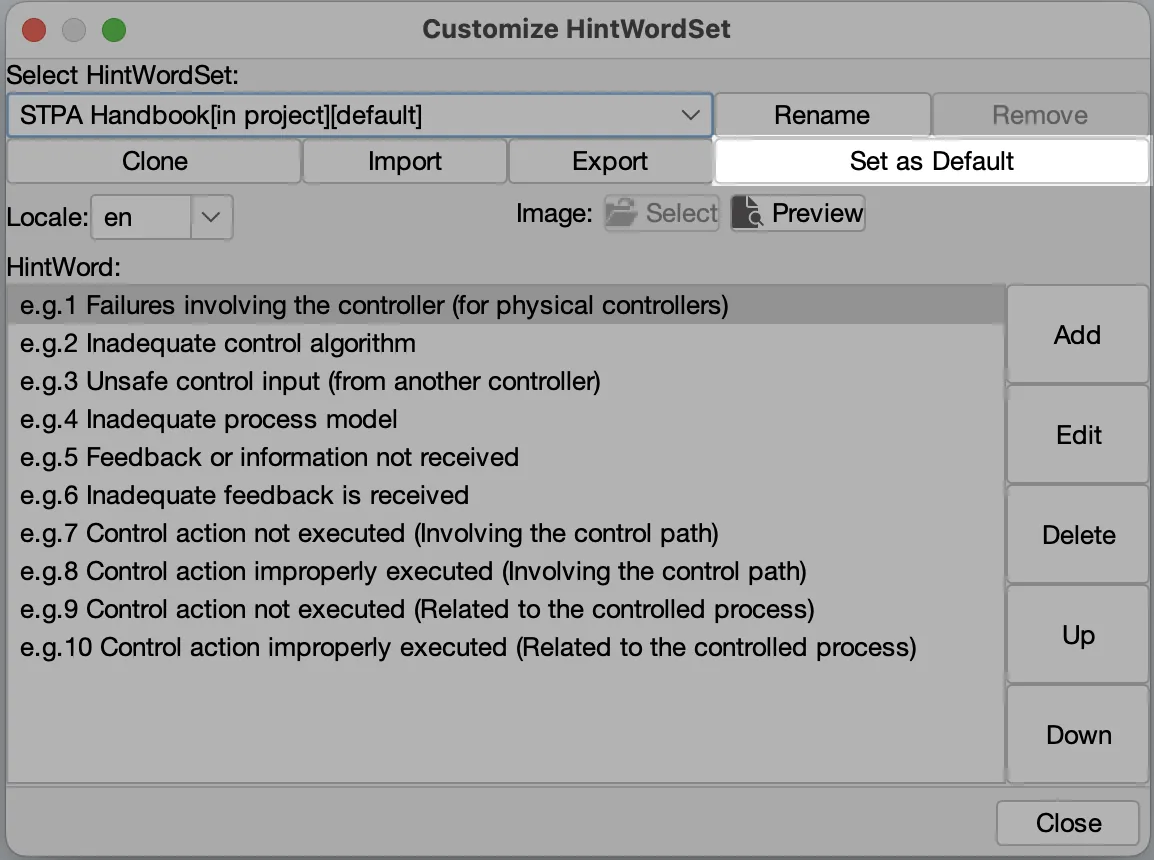 Set current hintword set as default