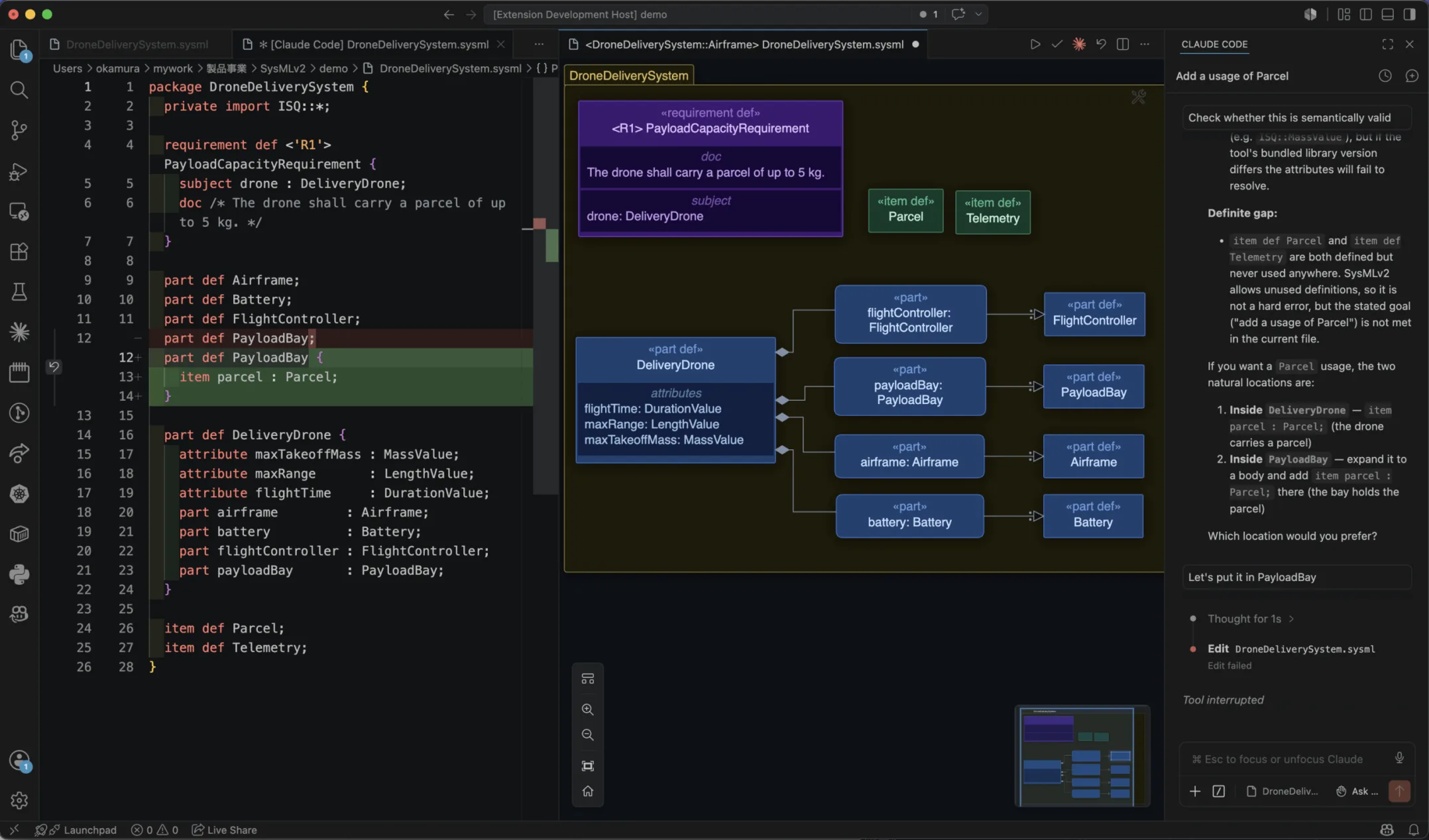 SysMLv2 Modeler Sample Preview