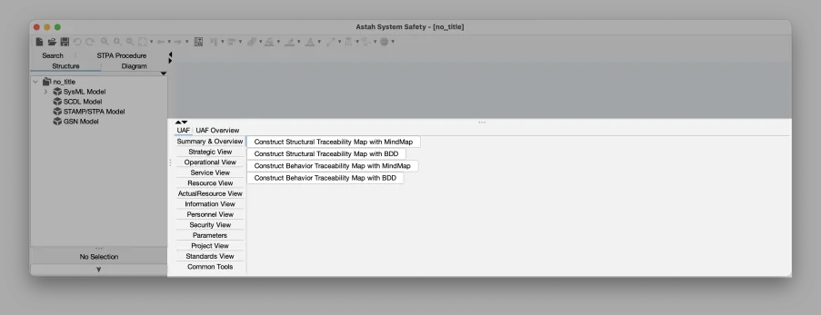 UAF Tab in Astah System Safety