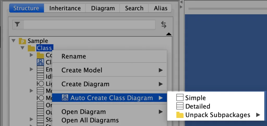 Auto Create Diagram Options