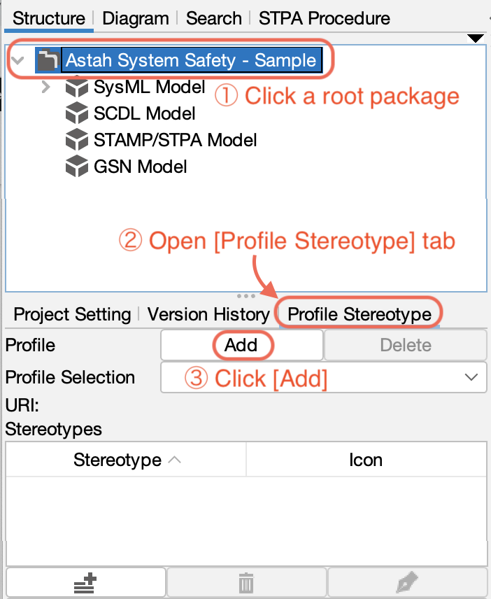 How to set profile stereotypes