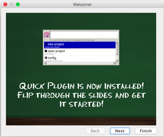 Opening a Quick Command Plugin Tour