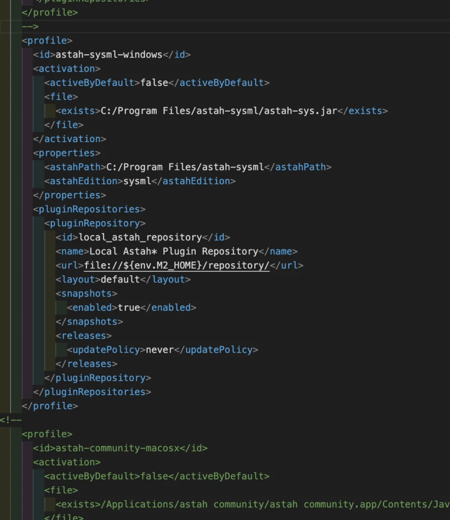 Setting XMI in Astah SysML