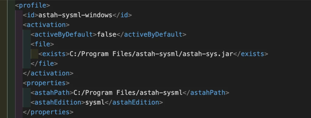 Setting XMI in Astah SysML