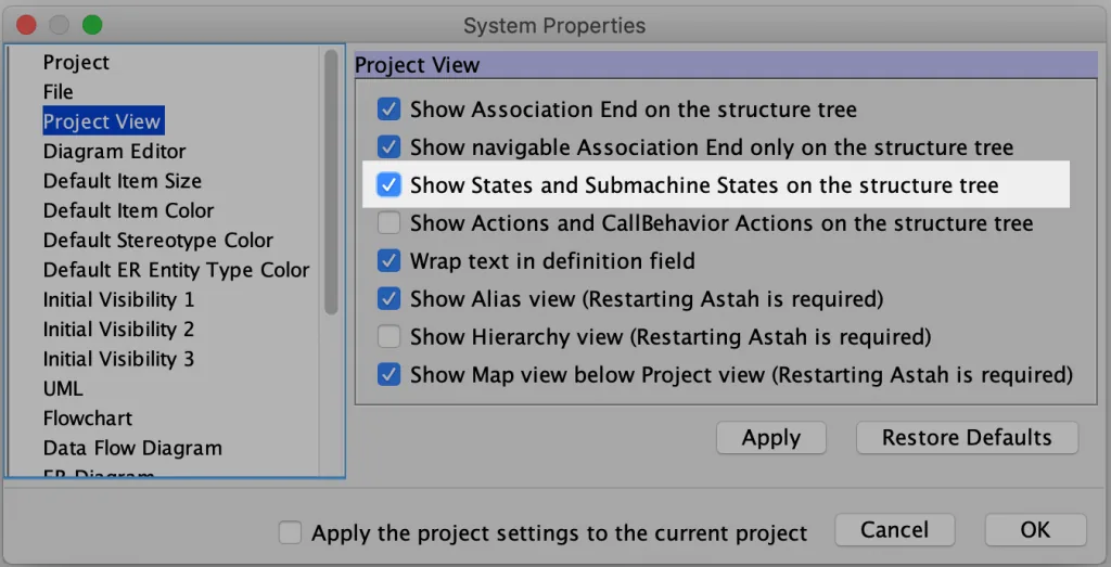 Show States on Tree View in Astah